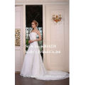 Hot selling high quality lace with big flower cystal stone mermaid grown bridal's wedding dress.